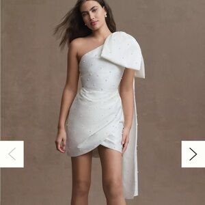 Sachin & Babi Pippa One-Shoulder Pearl-Embellished Mini Dress